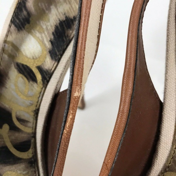 Sam Edelman Novato Slingback Heel Pumps Canvas Sand Jute Wrapped Women Size 6.5M - Picture 8 of 10